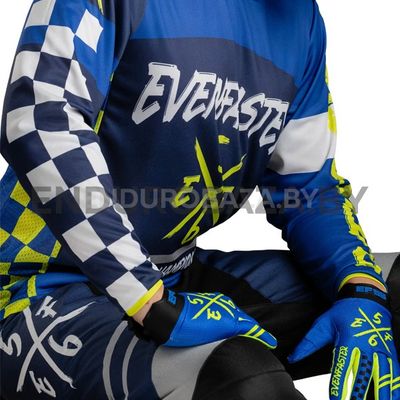 Комплект джерси и штаны EVEN FASTER (EF56) Base (синий/серый/Hi-Viz) (L/34)