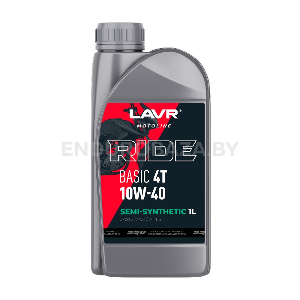 Масло моторное LAVR MOTO RIDE BASIC 4T 10W40, 1L - изображение 1