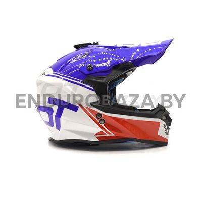 Шлем кроссовый ROCKOT RM-217 Proud GL (XXL) (синий/белый/красный глянцевый)