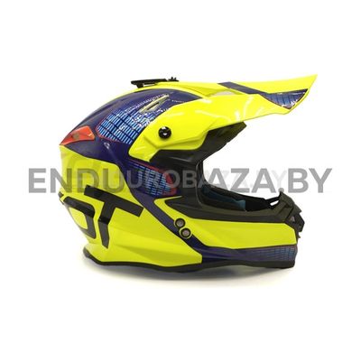 Шлем кроссовый ROCKOT RM-217 Evo GL (XXL) (желтый/черный/красный глянцевый)