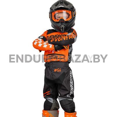 Комплект джерси и штаны EVEN FASTER 56 (EF56) Base KIDS (оранжевый/черный) (M/24)