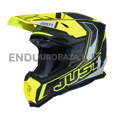 Шлем кроссовый JUST1 J22 Carbon Fluo (карбон/Hi-Viz желтый/матовый, M)